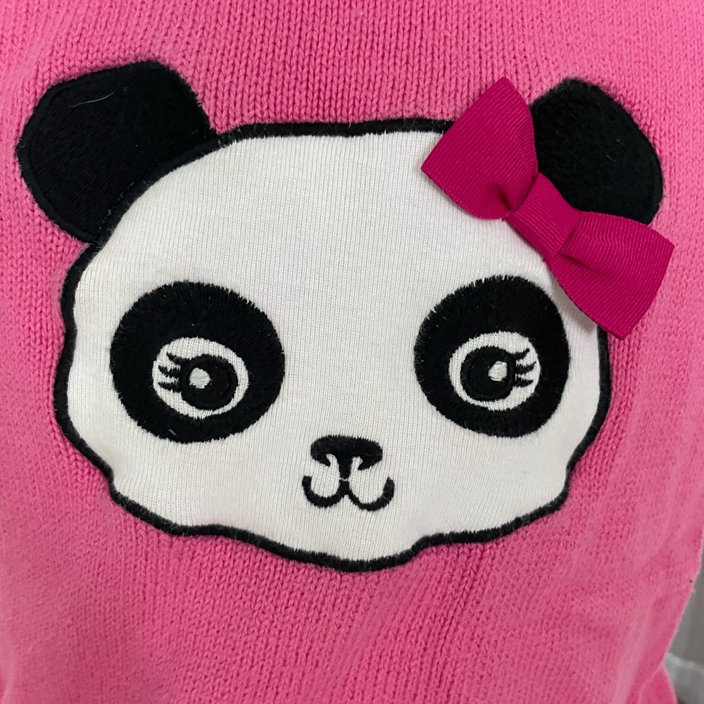 Gymboree vintage 2011 panda sweater vest pink vguc 100% cotton girls 10 12